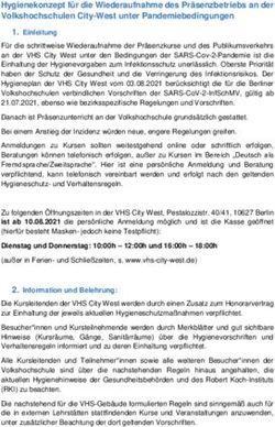 Hygienekonzept für die Wiederaufnahme des Präsenzbetriebs an der Volkshochschulen City-West unter Pandemiebedingungen - Berlin.de