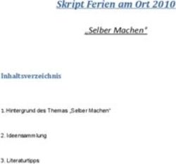 Skript Ferien am Ort 2010 - "Selber Machen" Inhaltsverzeichnis