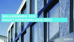 WILLKOMMEN ZUR HAUPTVERSAMMLUNG 2019