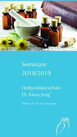 Seminare 2018/2019 Heilpraktikerschule Dr. Klaus Jung - Heilpraktikerschule Jung