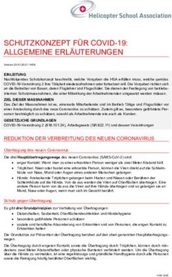 SCHUTZKONZEPT F&Uuml;R COVID-19: ALLGEMEINE ERL&Auml;UTERUNGEN - Swiss HSA