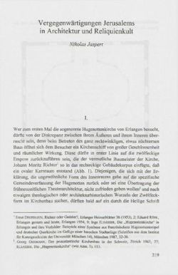 Vergegenwärtigungen Jerusalems in Architektur und Reliquienkult