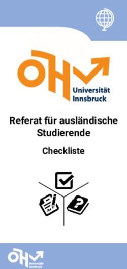 Referat für ausländische Studierende Checkliste - ÖH Innsbruck