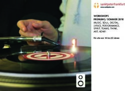 WORKSHOPS FRÜHLING/ SOMMER 2018 MUSIC, SOUL, DIGITAL, LYRICS, PERFORMANCE, SPIRIT, TEAMS, THINK, ART, KONFI