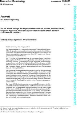 Antwort der Bundesregierung - Deutscher Bundestag - wird durch die lektorierte V ersion ersetzt.