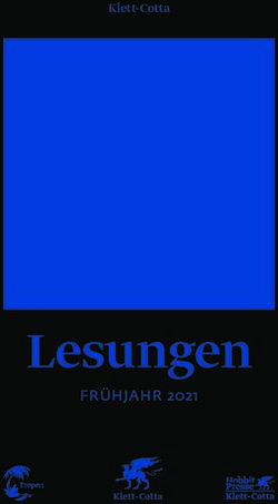 Lesungen FR&Uuml;HJAHR 2021 - Klett-Cotta