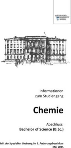 Chemie Abschluss: Bachelor of Science (B.Sc.) Mit der Speziellen Ordnung im 9. Änderungsbeschluss Mai 2015 - Informationen zum Studiengang