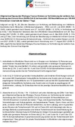 ALLGEMEINVERF&Uuml;GUNG DES RHEINGAU-TAUNUS-KREISES ZUR VERHINDERUNG DER WEITEREN AUS-BREITUNG DES CORONA-VIRUS (SARS-COV-2) BEI KUMULATIV 100 ...
