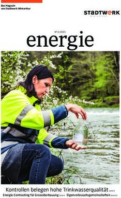 Kontrollen belegen hohe Trinkwasserqualität Seite 9 - Energie-Contracting für Grossüberbauung Seite 8 Eigenverbrauchsgemeinschaften