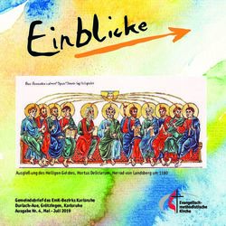 GEMEINDEBRIEF DES EMK-BEZIRKS KARLSRUHE DURLACH-AUE, GR&Ouml;TZINGEN, KARLSRUHE AUSGABE NR. 4, MAI - JULI 2019 - AUSGIE&szlig;UNG DES HEILIGEN GEISTES ...
