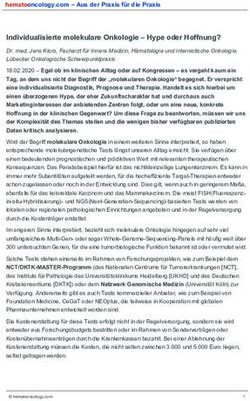 Individualisierte molekulare Onkologie - Hype oder Hoffnung?