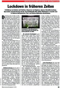 Lockdown in fr&uuml;heren Zeiten