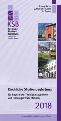 2018 Kirchliche Studienbegleitung - für bayerische Theologiestudenten und Theologiestudentinnen