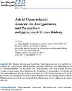 Astrid Messerschmidt Kontexte des Antiziganismus und Perspektiven antiziganismuskritischer Bildung