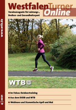 WestfalenTurner Vereinsmagazin für Leistungs-, Breiten- und Gesundheitssport - Im Fokus: Outdoortraining Aus dem DOSB und WTB Webinare und ...