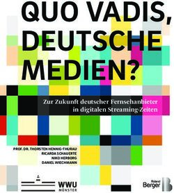 DEUTSCHE MEDIEN? n QUO VADIS, Zur Zukunft deutscher Fernsehanbieter in digitalen Streaming-Zeiten - Roland Berger