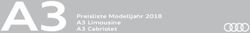 A3 Preisliste Modelljahr 2018 - A3 Limousine A3 Cabriolet