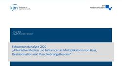 Schwerpunktanalyse 2020 "Alternative Medien und Influencer als Multiplikatoren von Hass, Desinformation und Verschw&ouml;rungstheorien" - Januar 2021 ...