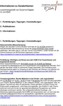 Informationen zu Genderthemen - zusammengestellt von Susanne Käppler im Juli 2020 1. Fortbildungen, Tagungen, Veranstaltungen - BAG EJSA