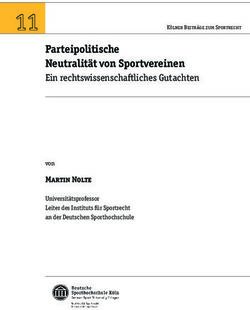 1111 Parteipolitische Neutralit&auml;t von Sportvereinen - Ein rechtswissenschaftliches Gutachten - Deutsche ...