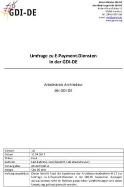 Umfrage zu E-Payment-Diensten in der GDI-DE - Arbeitskreis Architektur der GDI-DE