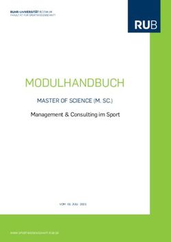 MODULHANDBUCH MASTER OF SCIENCE (M. SC.) - Management & Consulting im Sport - VOM 01.. JULI 2021 - Faculty of Sport Science