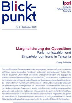 Marginalisierung der Opposition: Parlamentswahlen und Einparteiendominanz in Tansania - IParl