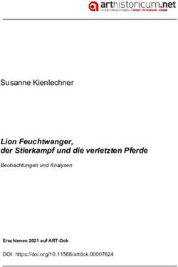 Susanne Kienlechner Lion Feuchtwanger, der Stierkampf und die verletzten Pferde Beobachtungen und Analysen