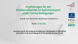 Empfehlungen f&uuml;r den Wettkampfbetrieb im Badmintonsport unter Corona-Bedingungen