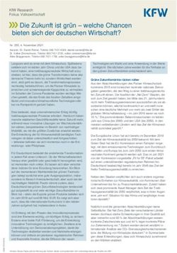 DIE ZUKUNFT IST GR&Uuml;N - WELCHE CHANCEN - KFW