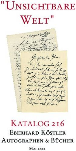 "Unsichtbare Welt" - KATALOG 216 Eberhard K&ouml;stler Autographen & B&uuml;cher - International League of Antiquarian ...