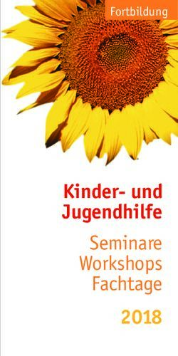 Kinder- und Jugendhilfe - Seminare Workshops Fachtage - Fortbildung - beim ...