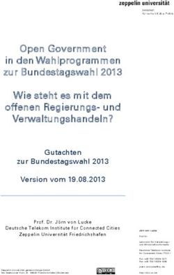 Open Government in den Wahlprogrammen zur Bundestagswahl 2013 Wie steht es mit dem offenen Regierungs- und Verwaltungshandeln?