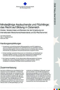 Minderj&auml;hrige Asylsuchende und Fl&uuml;chtlinge: das Recht auf Bildung in &Ouml;sterreich