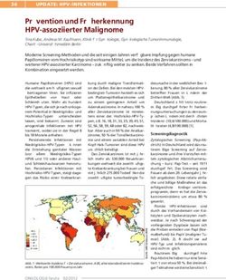 Pr&auml;vention und Fr&uuml;herkennung HPV-assoziierter Malignome