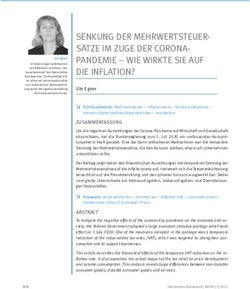 SENKUNG DER MEHRWERTSTEUER SÄTZE IM ZUGE DER CORONA PANDEMIE - WIE WIRKTE SIE AUF DIE INFLATION?