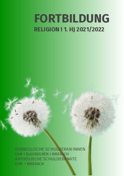FORTBILDUNG RELIGION I 1. HJ 2021/2022 - EVANGELISCHE SCHULDEKAN:INNEN - Schuldekan Ulm