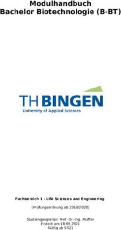 Modulhandbuch Bachelor Biotechnologie (B-BT) - Fachbereich 1 - Life Sciences and Engineering - TH Bingen