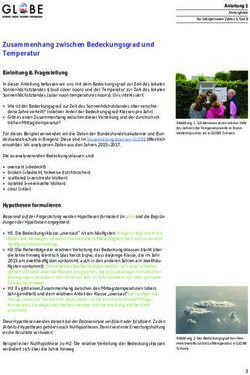 Zusammenhang zwischen Bedeckungsgrad und Temperatur - GLOBE-SWISS