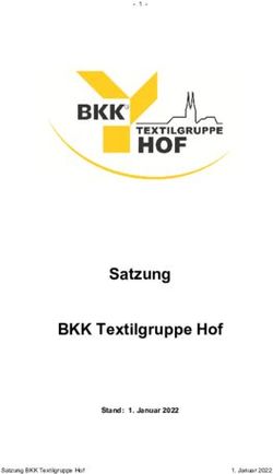 Satzung BKK Textilgruppe Hof - Stand: 1. Januar 2022