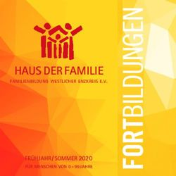 HAUS DER FAMILIE FRÜHJAHR / SOMMER 2020 - FÜR MENSCHEN VON 0 - 99 JAHRE FAMILIENBILDUNG WESTLICHER ENZKREIS E.V - HDF STRAUBENHARDT