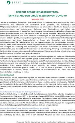 BERICHT DES GENERALSEKRETÄRS - EFFAT STAND DER DINGE IN ZEITEN VON COVID-19 - effat stand der dinge in zeiten ...