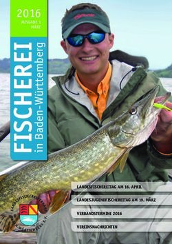 2016 AUSGABE 1 MÄRZ - LANDESFISCHEREITAG AM 16. APRIL LANDESJUGENDFISCHEREITAG AM 19. MÄRZ