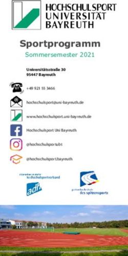 Sportprogramm Sommersemester 2021