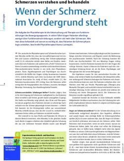 Wenn der Schmerz im Vordergrund steht - Schmerzen verstehen und behandeln - Medbase