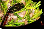 Chinesisch gebratene grüne Spargeln mit Garnelen - Chinese fried green Asparagus with Shrimps