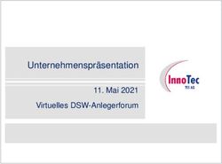 Unternehmenspr&auml;sentation - Mai 2021 Virtuelles DSW-Anlegerforum