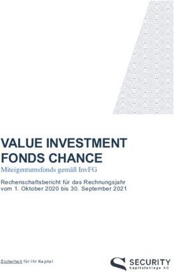 VALUE INVESTMENT FONDS CHANCE - Miteigentumsfonds gem&auml;&szlig; InvFG Rechenschaftsbericht f&uuml;r das Rechnungsjahr vom 1. Oktober 2020 bis 30. September ...