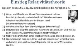 Einstieg Relativit&auml;tstheorie