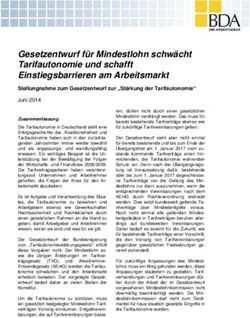 Gesetzentwurf für Mindestlohn schwächt Tarifautonomie und schafft Einstiegsbarrieren am Arbeitsmarkt